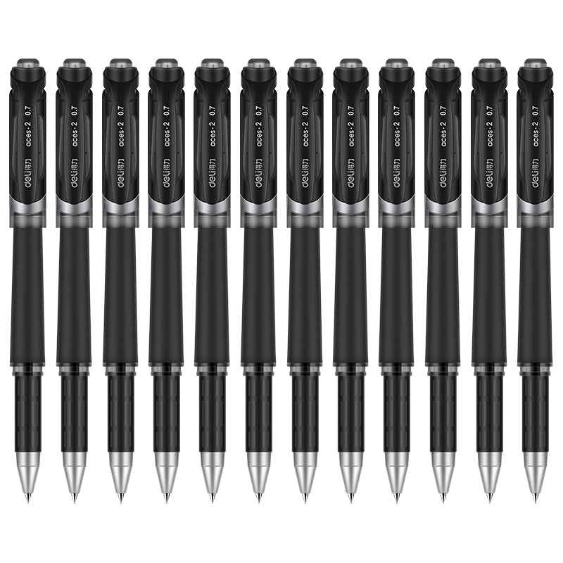 DELI S21 Black Gel Pen 0.7mm Medium Point,12 Pack - TTpen