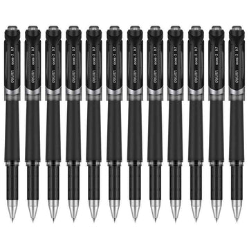 DELI S21 Black Gel Pen 0.7mm Medium Point,12 Pack - TTpen
