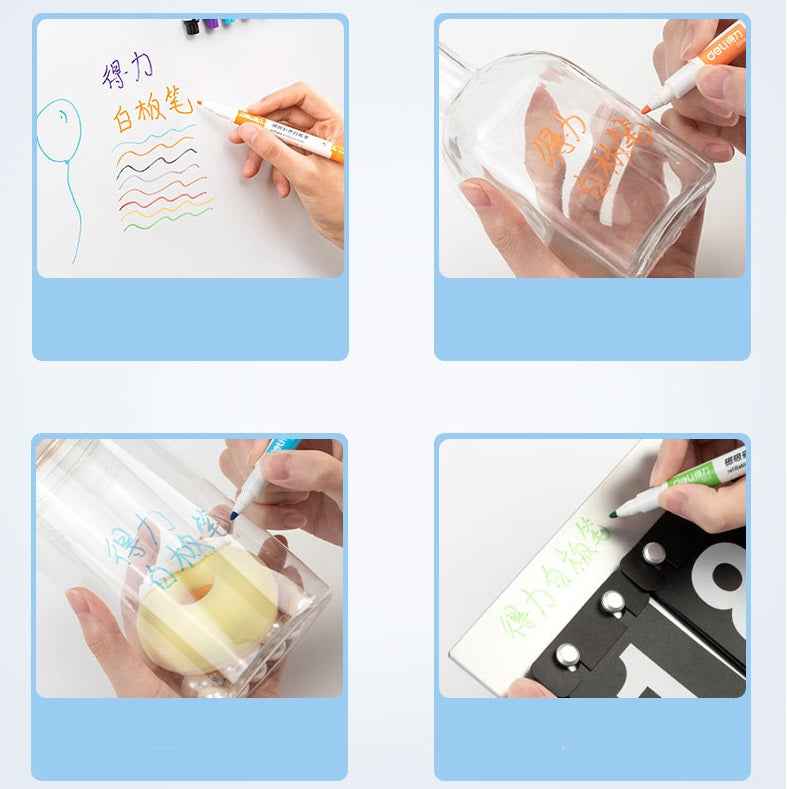 DELI Magnetic Dry Erase Markers,8 Colors Whiteboard Marker Pens - TTpen