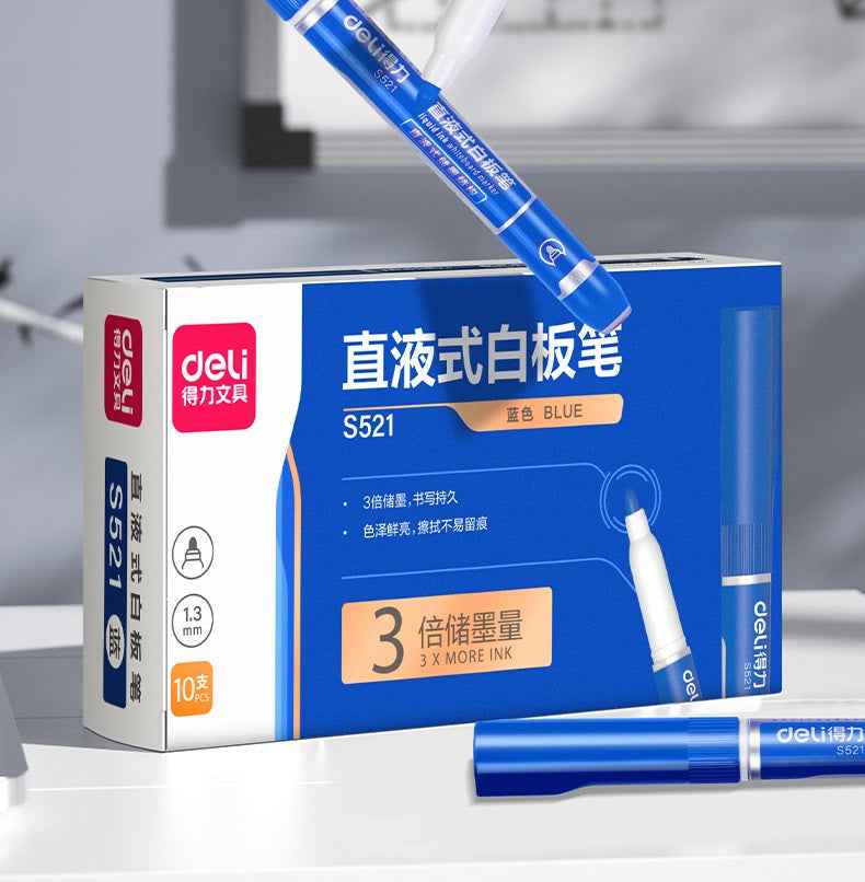 DELI Low Odor Dry Erase Marker,1.3mm Fine Tip Whiteboard Marker,10 Count - TTpen