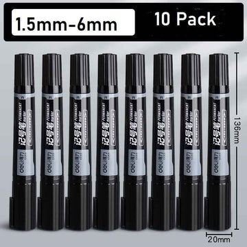 DELI Double Headed Permanent Art Marker Pen,Bullet&Chisel Tip,10 Pack - TTpen