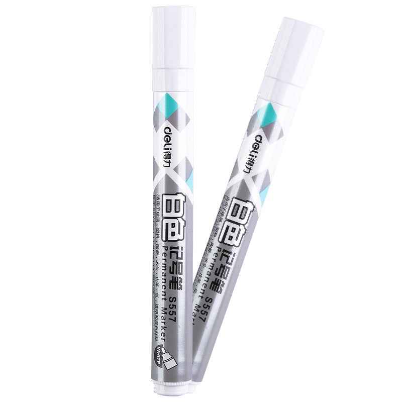 DELI White Permanet Paint Marker Pens Oil Based 1.8mm Medium Tip 10 Count - TTpen