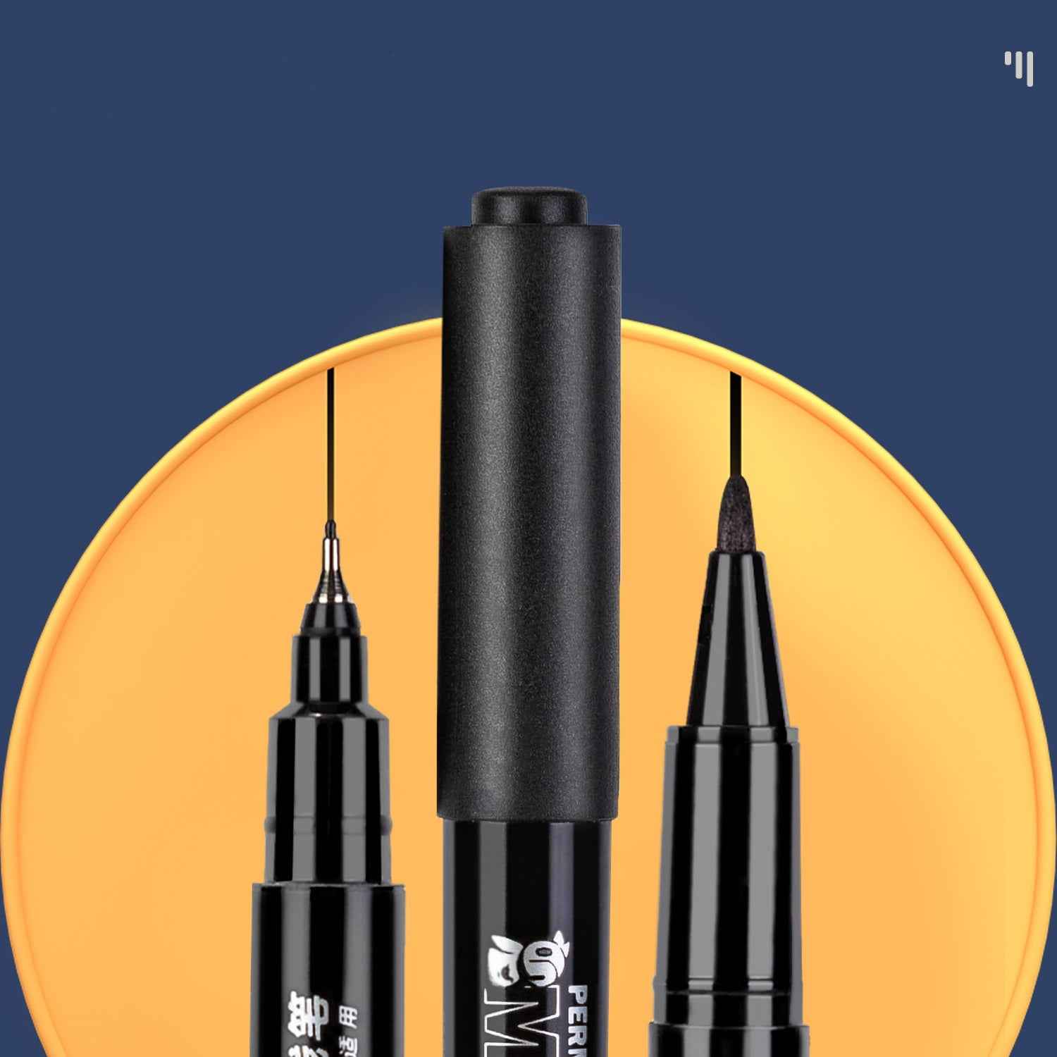 DELI Fine/Ultra Fine Twin Tip Permanent Marker Pen,Black (Pack of 12) - TTpen