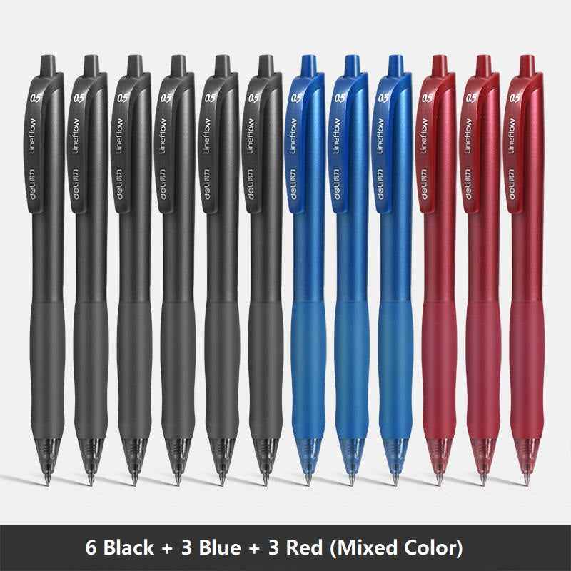 DELI S60 Retractable Lineflow Gel Pen 0.5mm Fine Point,12 Count - TTpen