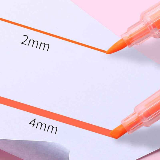 DELI Dual Tip Highlighters Fluorescent Markers for Journaling,6 Assorted Colors - TTpen