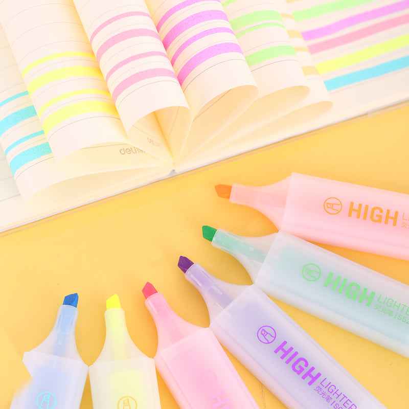 DELI Art Highlighter Pens Jelly Color Chisel Tip 10 Pack - TTpen