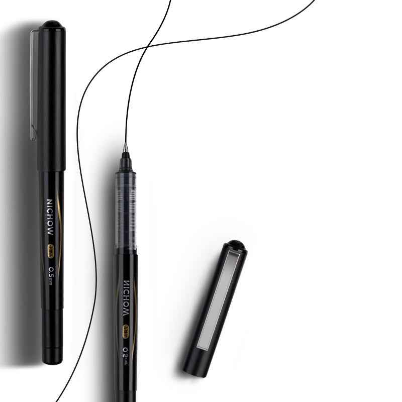 DELI Black Blue Red Liquid Ink Rollerball Pens 0.5mm Needle Tip 12 Pack - TTpen