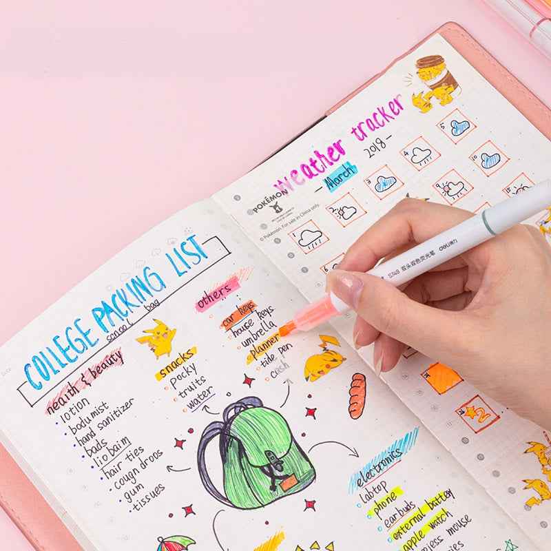 DELI S749 Dual-Tip Highlighter,Chisel Tip,6 Assorted Colors,3 Pack - TTpen