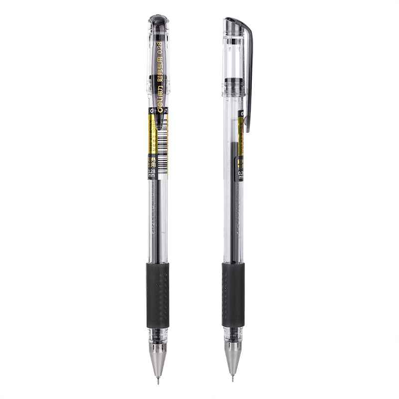 DELI S820 Black Gel Pen Ultra Fine Point 0.28mm,12 Pack - TTpen