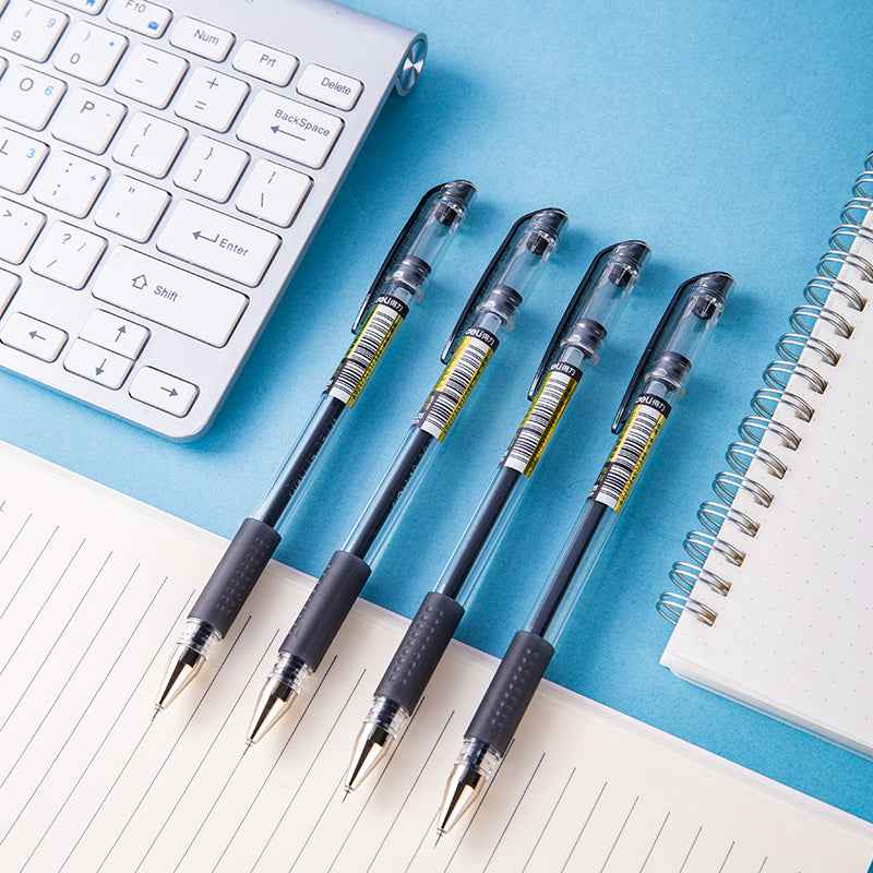 DELI S820 Black Gel Pen Ultra Fine Point 0.28mm,12 Pack - TTpen