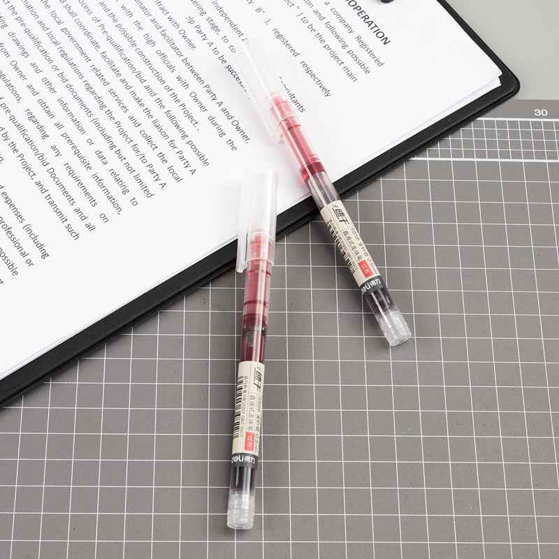 DELI Liquid Ink Rollerball Pens Duick-Drying Fine Point 0.5mm 12 Pack - TTpen