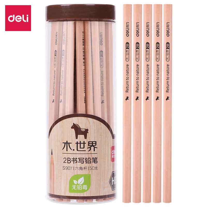 DELI 2B HB Wooden Pencils for School Office,Pack of 50 - TTpen
