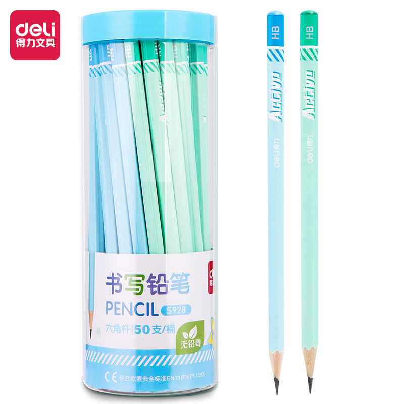 DELI HB Pencil 50 Pack Blue Pink Wooden Writing Pencils for School Office - TTpen