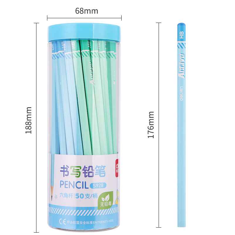 DELI HB Pencil 50 Pack Blue Pink Wooden Writing Pencils for School Office - TTpen