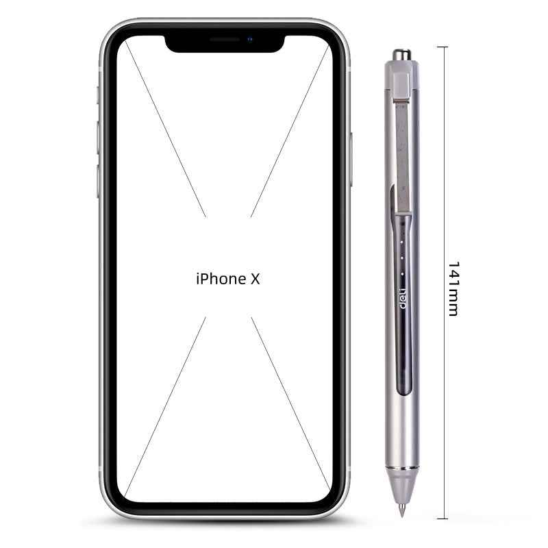 DELI Retractable Liquid Black Ink Rollerball Pens,Fine Point,0.5mm,12 Count - TTpen