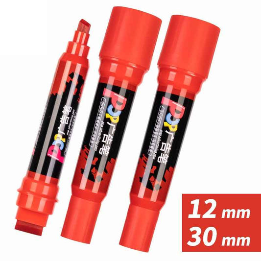 DELI SK100 POP Advertising Marker Pen 12mm-30mm Dual Tip Oil-Based 3 Pack - TTpen