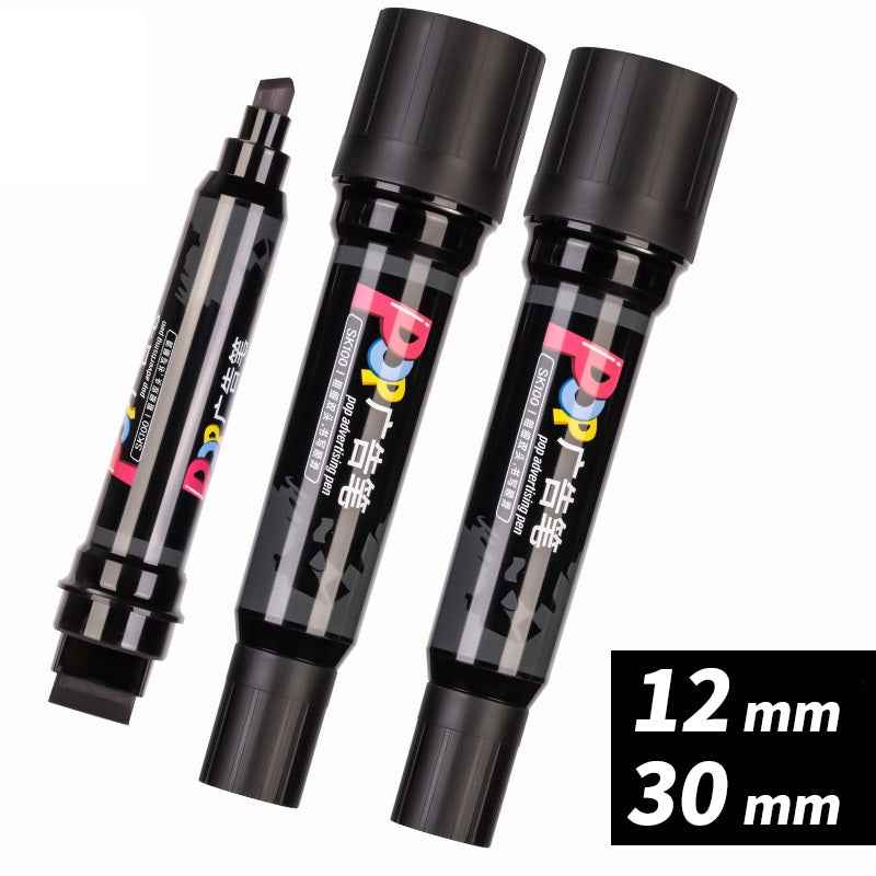 DELI SK100 POP Advertising Marker Pen 12mm-30mm Dual Tip Oil-Based 3 Pack - TTpen