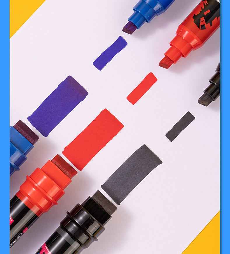 DELI SK100 POP Advertising Marker Pen 12mm-30mm Dual Tip Oil-Based 3 Pack - TTpen