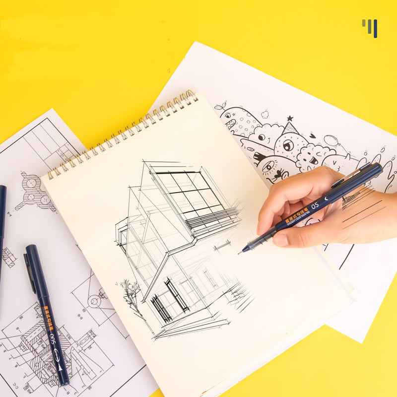 DELI Black Liquid Ink Fineliner Hook Pen for Writing Drawing Journaling 3 Pack - TTpen