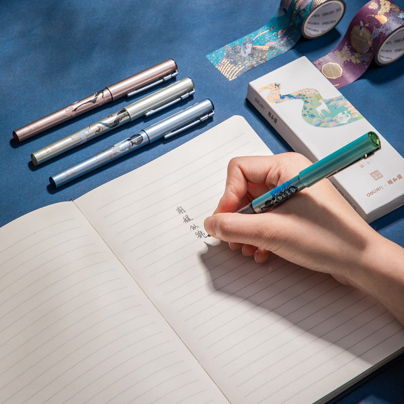 DELI Summer Palace Collection Gel Pen Set - 0.5mm Fine Tip 4-Pack