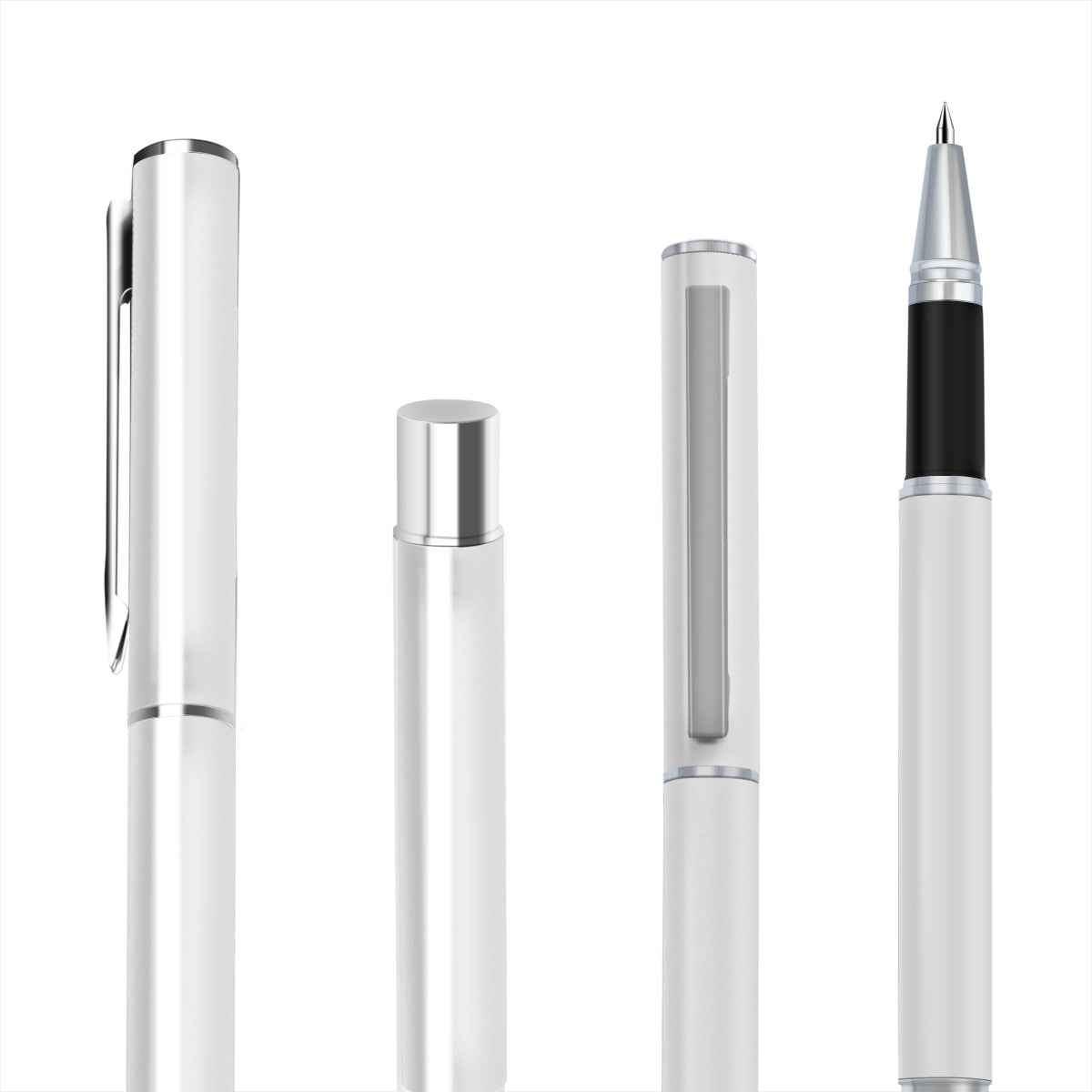 DELI S80 Gel Pen 0.5MM Fine Point,Black White Metal Body-2 Pack - TTpen