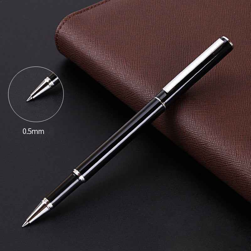 DELI S80 Gel Pen 0.5MM Fine Point,Black White Metal Body-2 Pack - TTpen