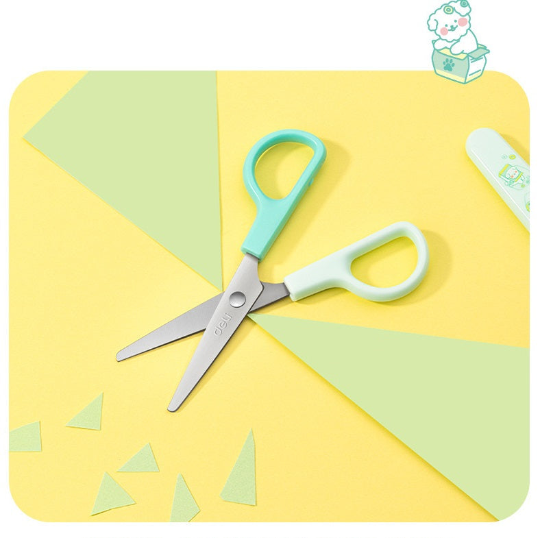 DELI Pointed Tip 12cm Student Kids Scissors with Sheath 2 Pack