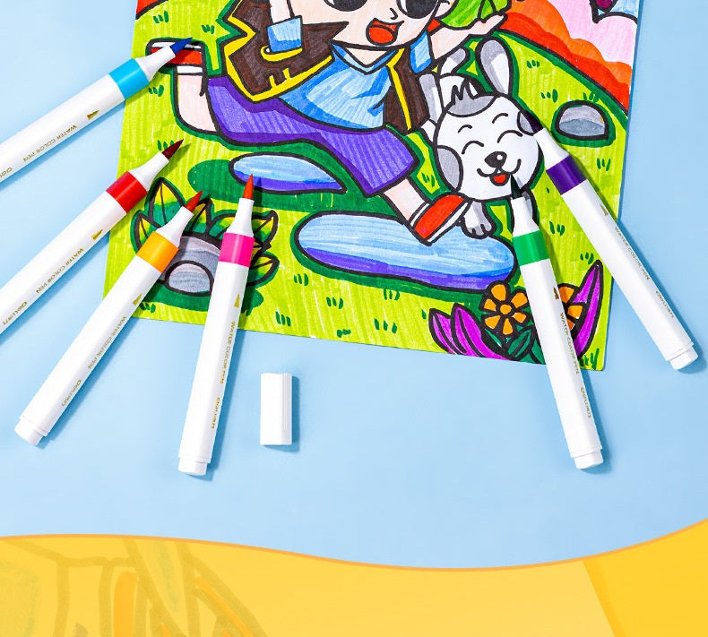 DELI Watercolor Brush Markers,36 Piece, Multicolor,70741-36