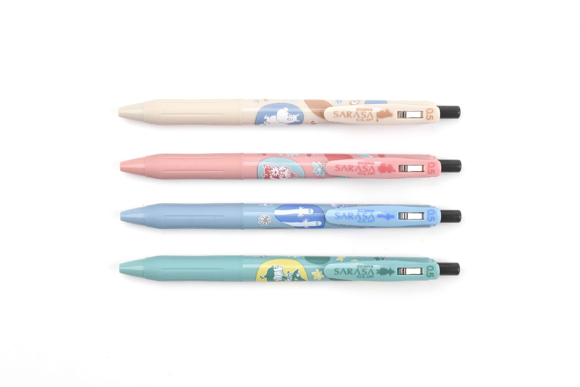 Zebra SARASA Clip x Moomin Gel Pen - 0.5mm 4 Pack - Limited Edition