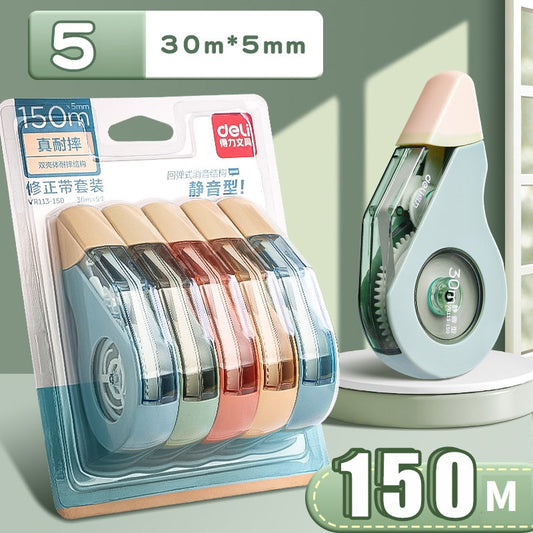 Deli Correction Tape Silent Operation 30m x 5mm 5 Pack - TTpen