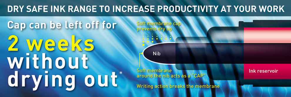 Artline 190 Dry-Safe Permanent Markers | 2.0-5.0mm Chisel Tip 4 Pack