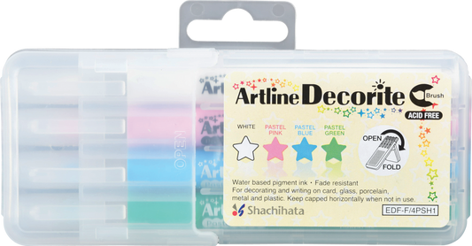 Artline Decorite Marker Sets | Brush Tip 4 Color Pack