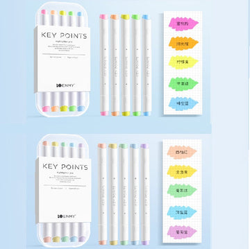 ENMY Dual-Tip Fluorescent Markers – 10-Color Highlighter Set