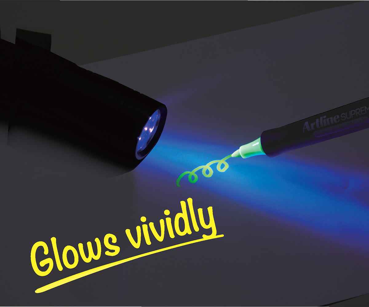 Artline SUPREME PERMANENT MARKER Glows Under UV Light 1.0MM 4 Pack