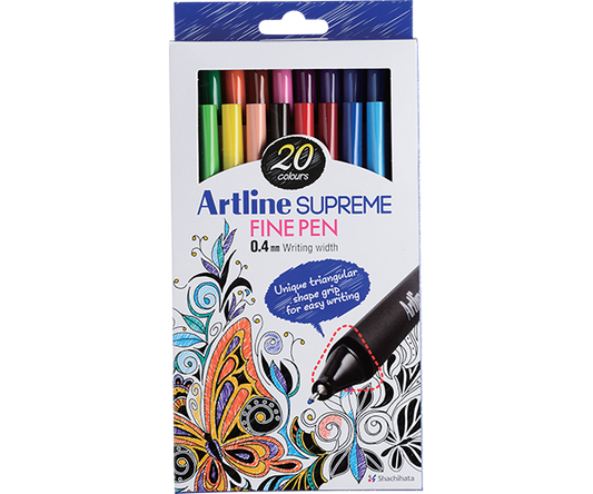 Artline SUPREME Fine Pen Sets | 0.4mm Fine Tip 10/20/30 Colors