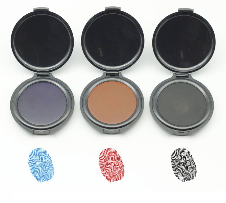 3 Pack Stamp Thumbprint Fingerprint Pad Black Blue Red Ink