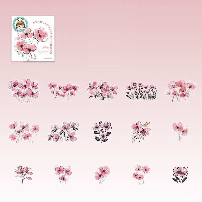 90PCS Floral Landscapes PET Sticker Set for Journaling Scrapbook