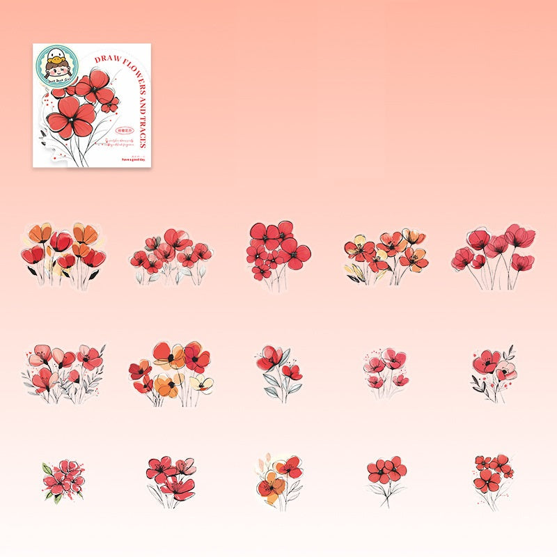 90PCS Floral Landscapes PET Sticker Set for Journaling Scrapbook