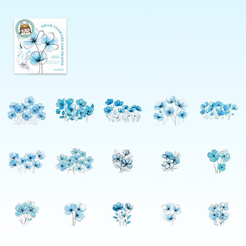 90PCS Floral Landscapes PET Sticker Set for Journaling Scrapbook