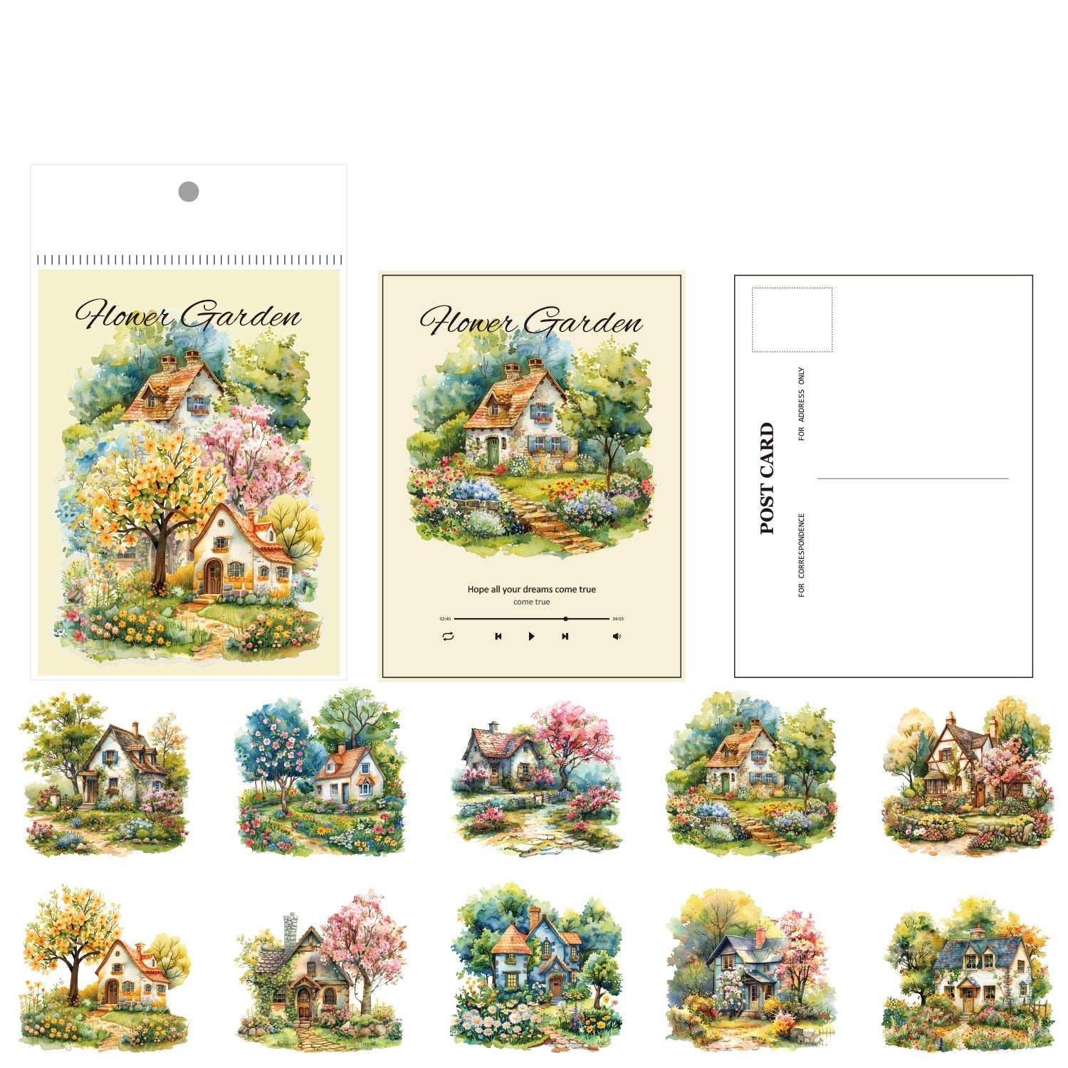 "Floral Springtime" PET Sticker Set 120 Sheets for DIY Projects & Crafting