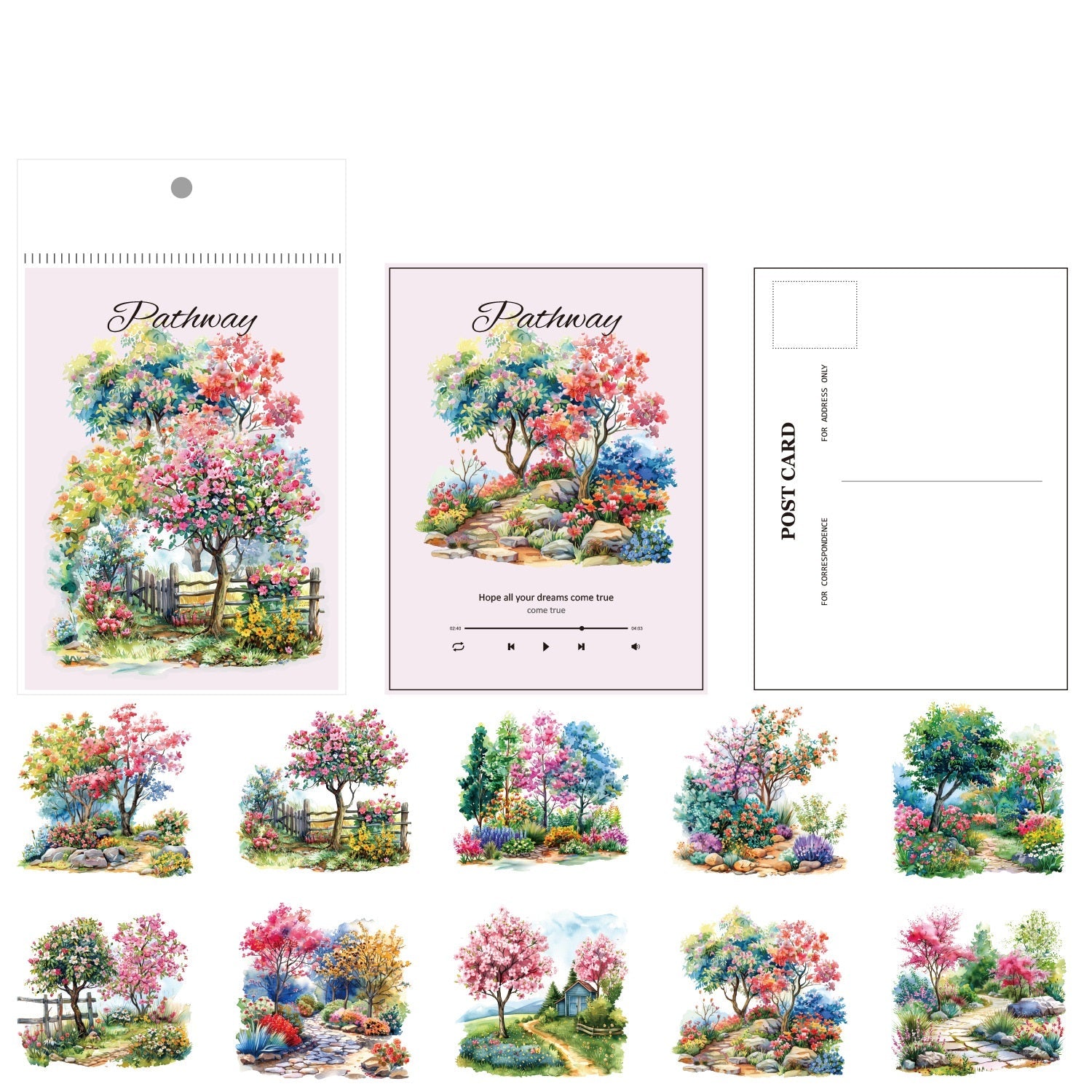 "Floral Springtime" PET Sticker Set 120 Sheets for DIY Projects & Crafting