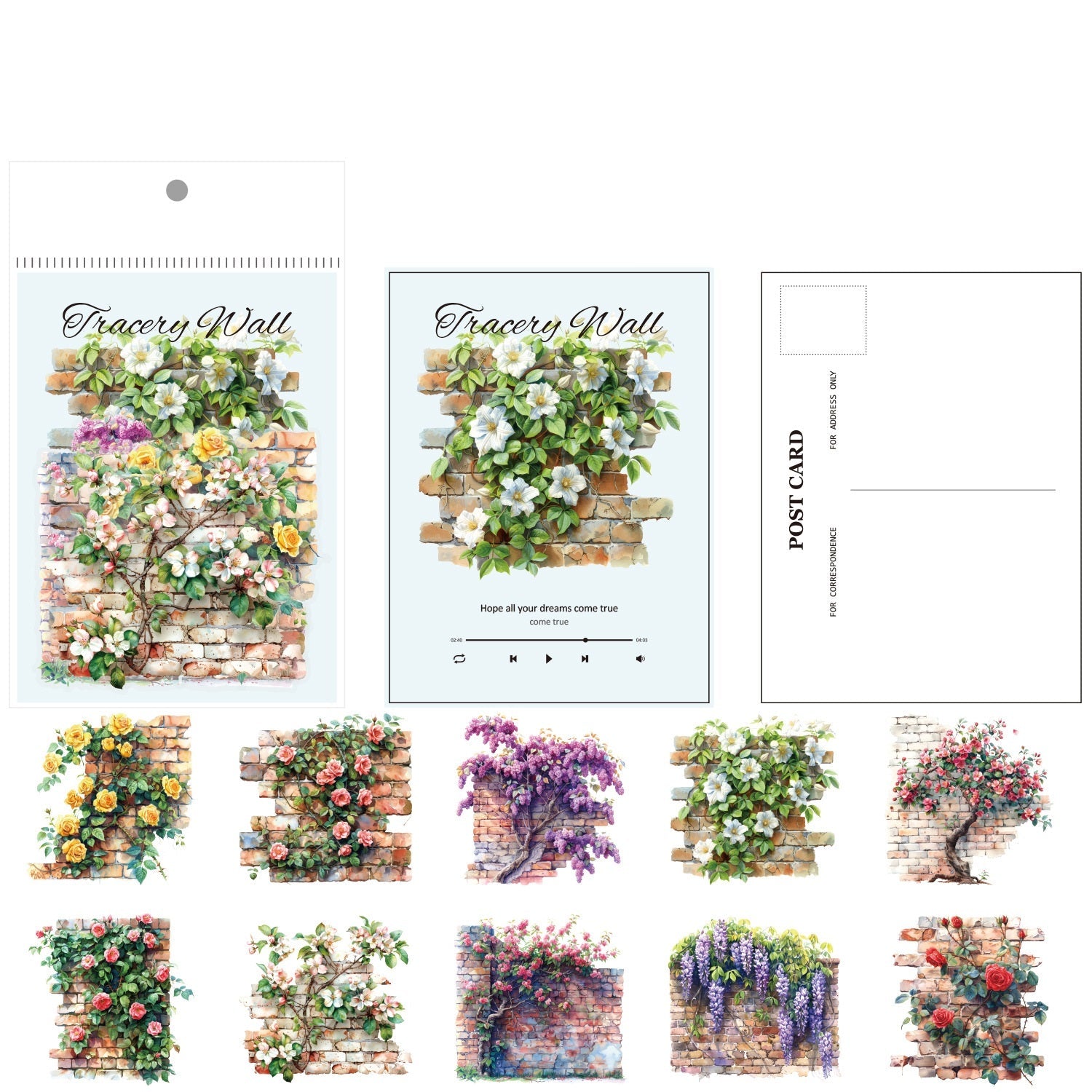 "Floral Springtime" PET Sticker Set 120 Sheets for DIY Projects & Crafting