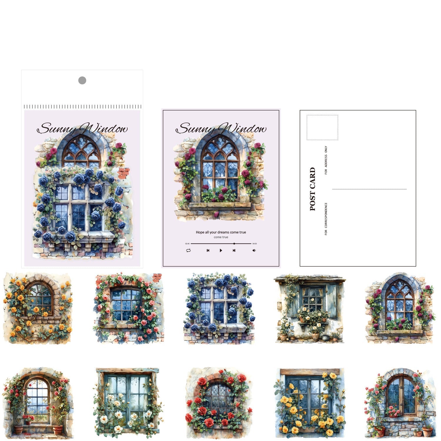 "Floral Springtime" PET Sticker Set 120 Sheets for DIY Projects & Crafting