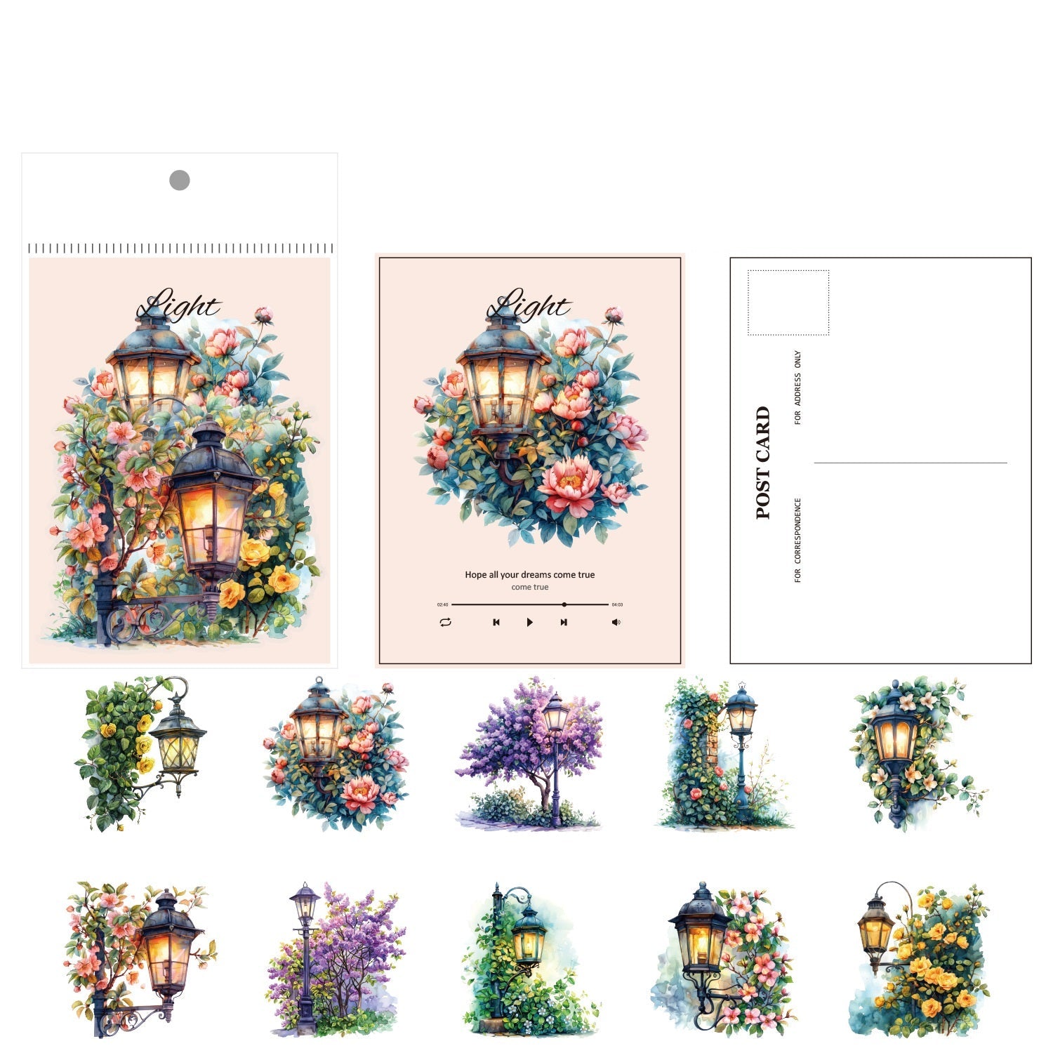 "Floral Springtime" PET Sticker Set 120 Sheets for DIY Projects & Crafting