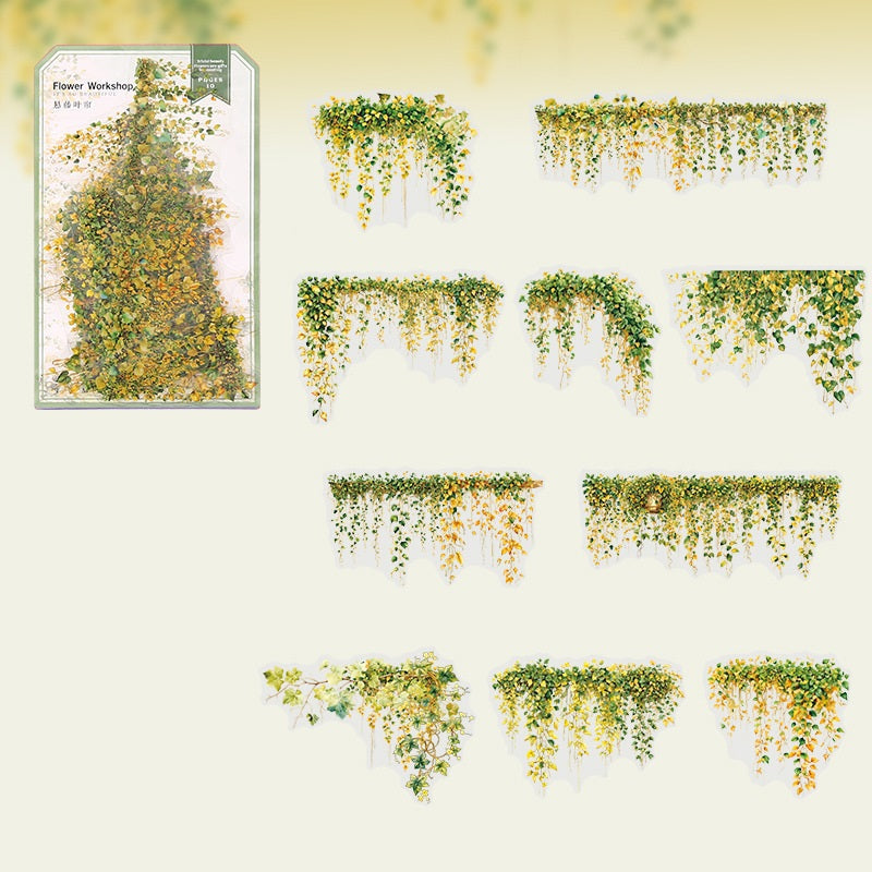 Flower Workshop PET Sticker Set – 60 Large Floral Decorative Stickers