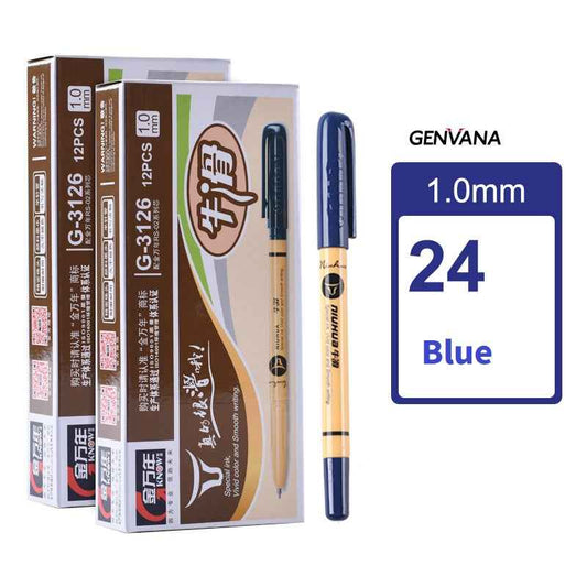 GENVANA Ballpoint Pen,Black/Red/Blue Ink,1.0mm Medium Point 24 Pack