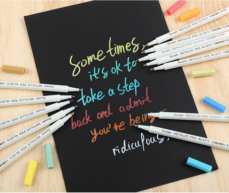 Guangna 6510 Metallic Color Pen 10/12/15/20/30 Fine Point Markers