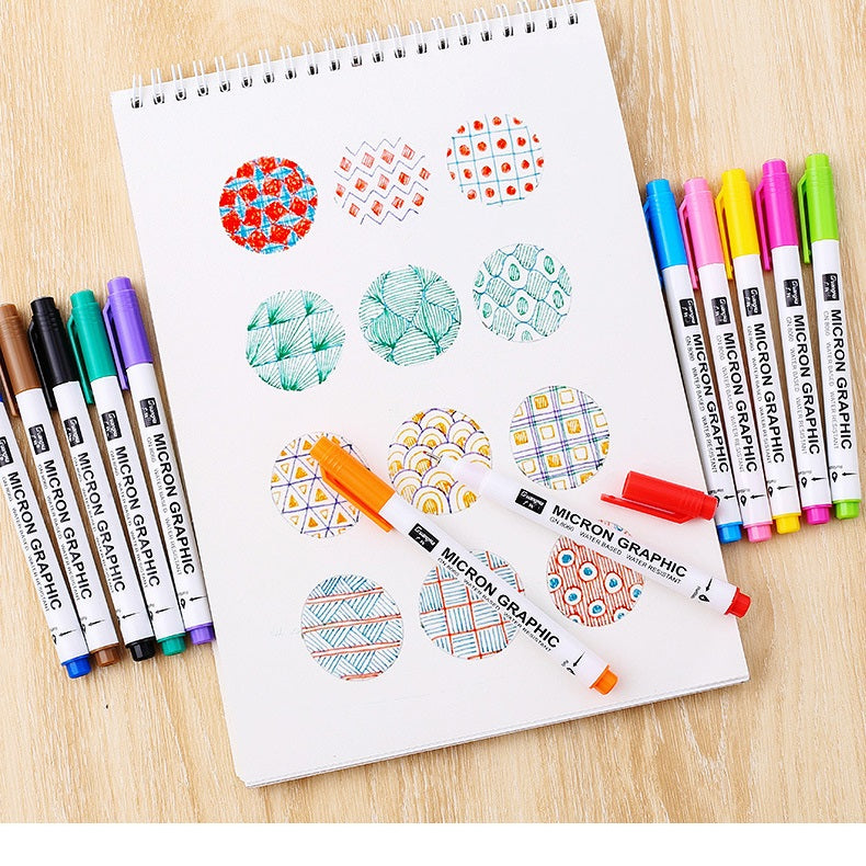 Guangna 12 Colour 0.5 Micron Graphic Needle Pen Set