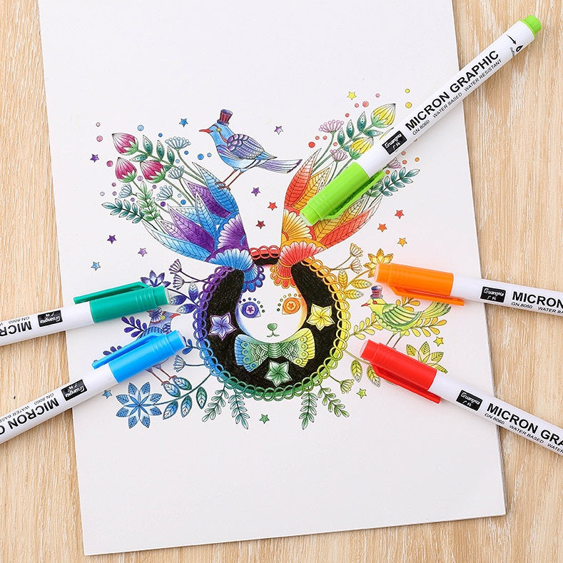 Guangna 12 Colour 0.5 Micron Graphic Needle Pen Set