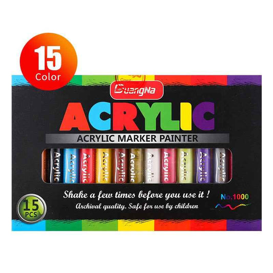 15 Color Guangna Acrylic Painter Markers 3mm Tip - TTpen